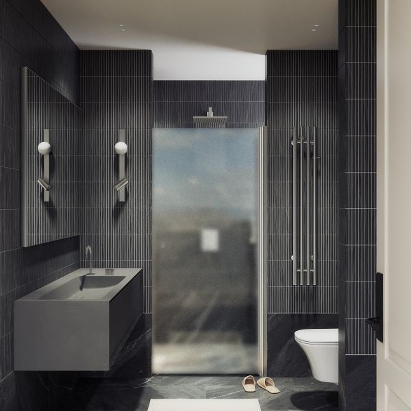 Душевая дверь MaybahGlass MGD-808-5 80см хром матовый